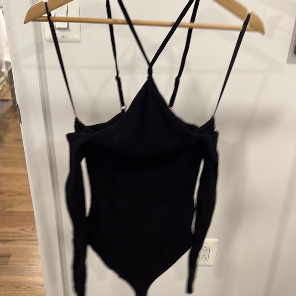 Abercrombie & Fitch Charcoal Ribbed Bodysuit